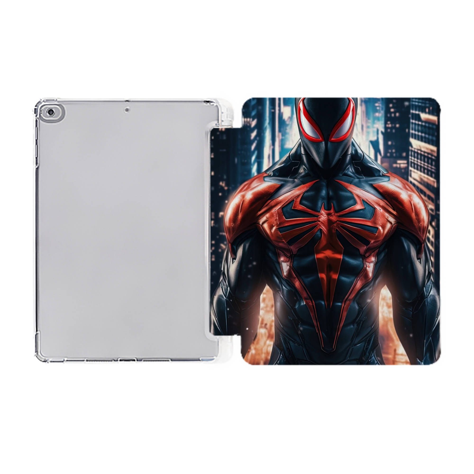 （画像用） Spider Man スパイダーマン IPad ケース ペン収納付き 三つ折りスタンド PUレザー×シリコン 対応機種9.5/10.5/10.9インチ